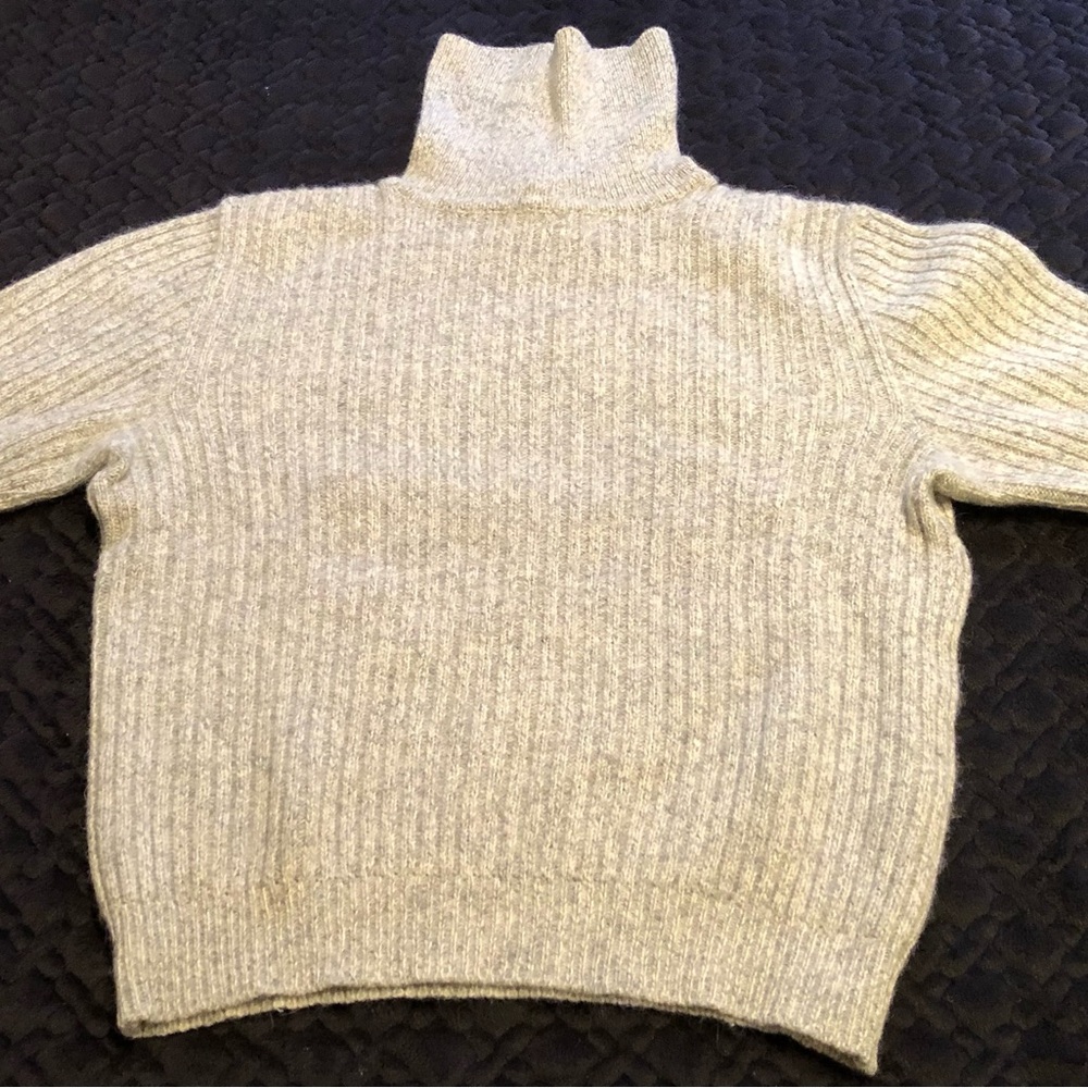 Versace Cream Ribbed Turtleneck Sweater